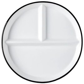 UPKOCH Ceramics Divided Dinner Plate 3 Compartment Dessert Salad Plate Portion Control Plates for Adults and Kids 8 Inch White