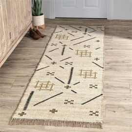 Kosas Home Belfast 2.6'x8' Wool Blend Handwoven Caviar Ivory Area Rug Runner