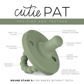 Ryan & Rose Cutie PAT Pacifier Teether (Stage 2, Ivy)