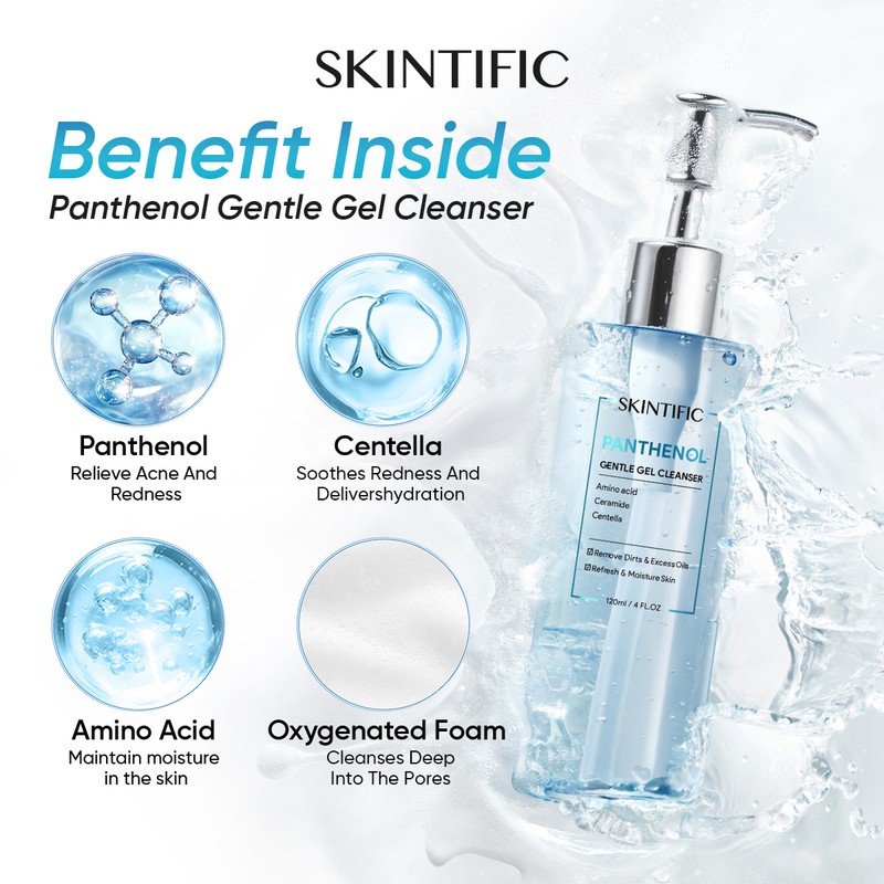 SKINTIFIC Panthenol Gel Cleanser 120ml Cleaning Hydrating Moisturize Smoothing Skin