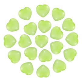 PATIKIL 20 Pcs Natural Heart Shaped Crystal Stone, 0.6 Inch Mini Polished Love Gemstone Crystal, Pocket Rock Engraved Worry Stones for Women Gifts Meditation, Light Green