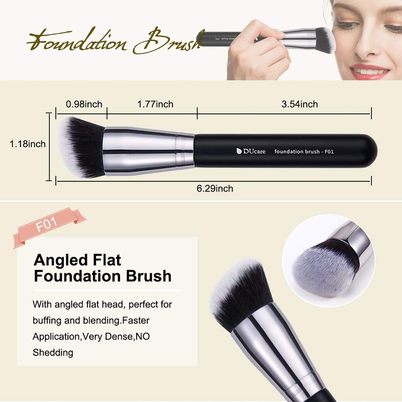 DUcare 3 Pieces Make Up Brush Travel Set - Foundation