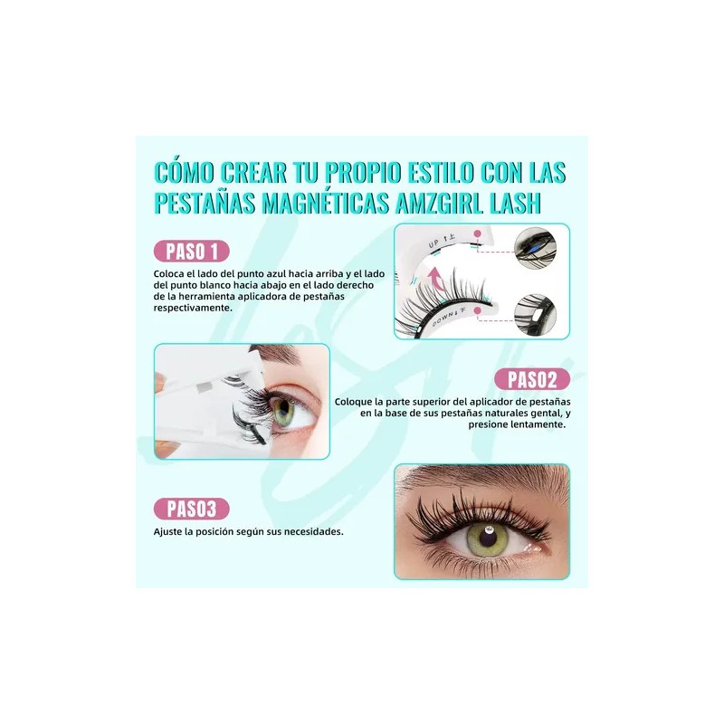 Pestañas Postizas Magnéticas Kit Con Aplicador 2 Pares