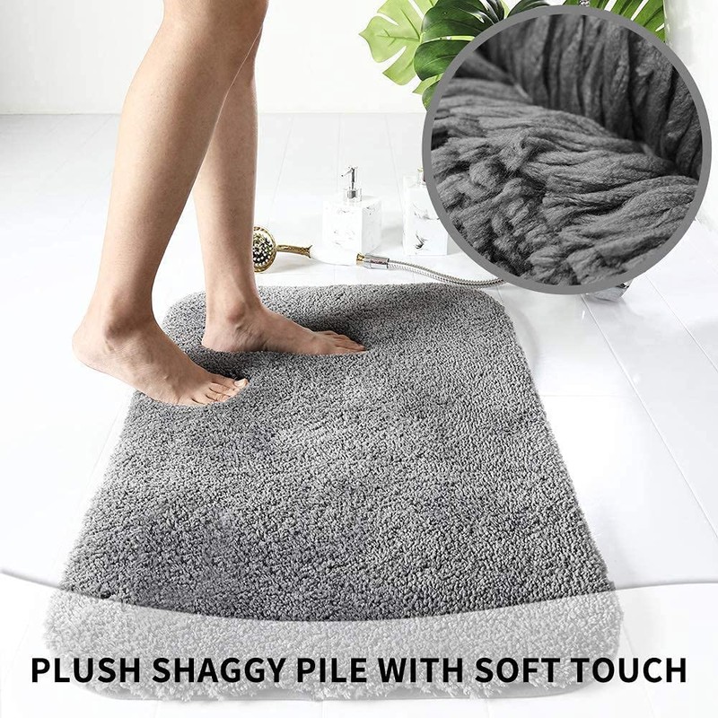 Carvapet Non-Slip, Water Absorbent Bath Mat, Bathroom Rug, Soft Plush,