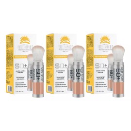 Fotosun UV 100 Protector Solar En Polvo Con Brocha Fotosun Fps 50+ 3 Pack