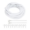 QWORK® 5 m curtain wire, white, curtain rope, plastic coated