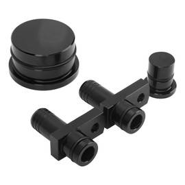 Acouto PCV Reroute Fitting Kit with Port Plug Resonator Plug, Fit for GM Duramax 6.6L 2004.5-2010 (Black)