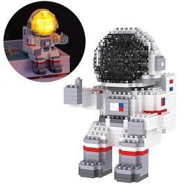 Finger Rock Astronaut Mini Building Blocks Micro Building Kits for Kids and Adults 12-15 Space Toys with Led Lighting Kit Gifts - Compatible with Nano(1008 Pieces)