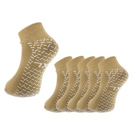 MediCounter 6 Pairs Double Tread Slipper Socks/Fall Prevention Socks- Beige (6 Pairs) - Size: Extra Large - As Used by NHS