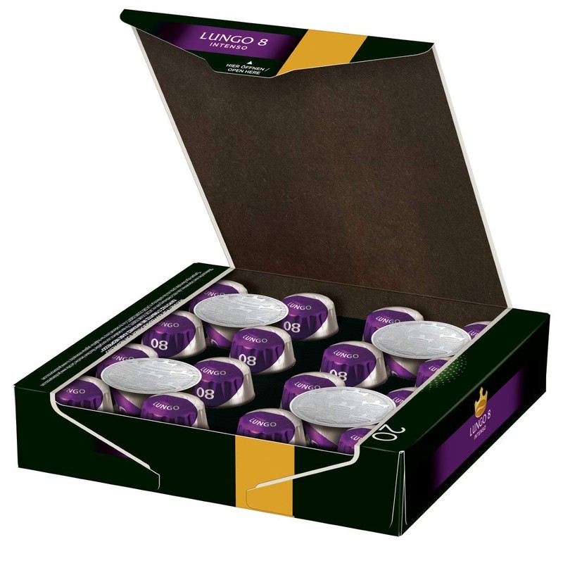 Jacobs Lungo Intenso Coffee Capsules, Intensity 8 of 12, 20
