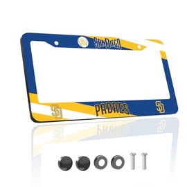 YanGeWeiDa 1PCS High-End Stainless steel Sports Team Fans License Plate Frames for Padres