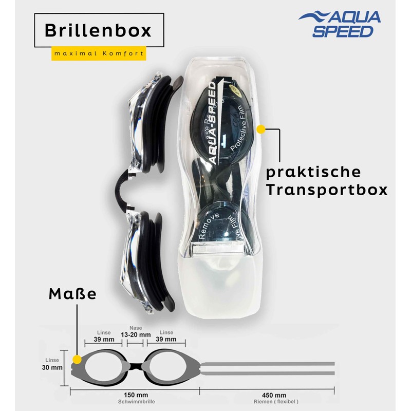 Aqua Speed® Lumina Swimming goggle (optical lenses to correct short-sightedness;