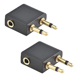 ZZLBZN Airplane Headphone Adaptor, 2 PCS Plane Headphone Adaptor Flight Headphone Adapters Plane Headset Converter for Headphones, AUX 3.5mm Mono Jack Plugs to 3.5mm