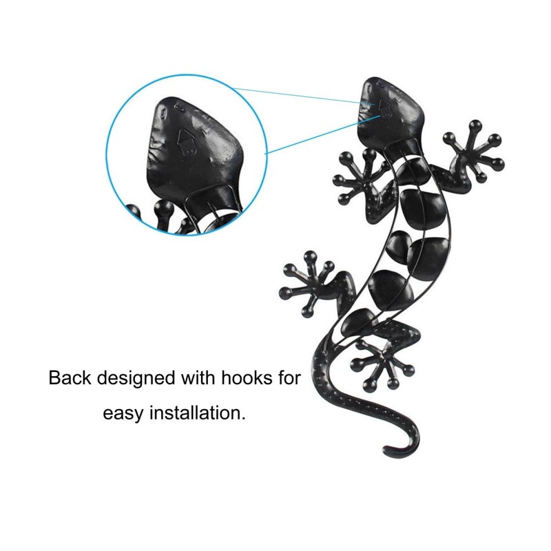 Dexlyn Metal Gecko Garden Decoration, Metal Wall Decoration, Lizard Sculpture,