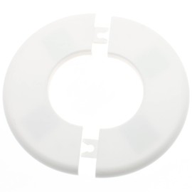 FDXGYH 2 Pcs ID 2.0 Inch ABS Wall Split Flange Self-Adhesive tape Round Escutcheon Plate Cover for Water Pipe Faucet Decoration Accessories [White]