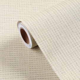 FunStick Beige Papel Pintado Stick and Peel para el dormitorio Impermeable Grasscloth Peel and Stick Papel Pintado Geométrico Texturizado 12"x200"