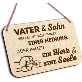 Glitzkind Wooden Sign Father & Son | Dad Gift Birthday for Men | Birthday Gift for Dad | Best Dad Don Dad Daddy | Funny Gift Ideas Garden DIY