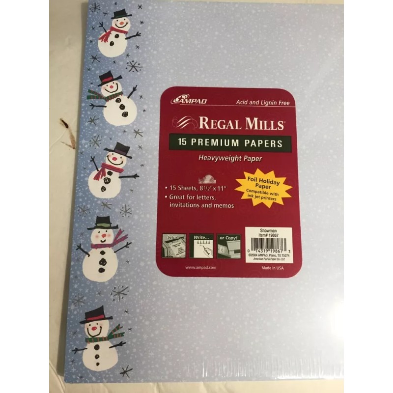 Unbranded Premium Snowman Print Copy Paper 30 Count Invitation Memos