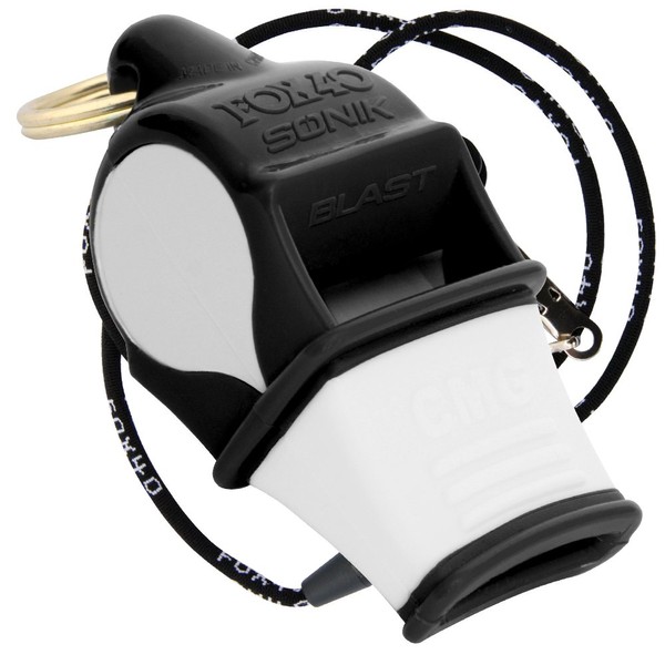 Fox 40 Sonik Blast CMG Safety Whistle with Breakaway Lanyard Multi Black/White