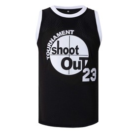 Mens Basketball Jersey Tournament Shoot Out #23 Motaw 90S Moive Sports Shirts (Black, X-Large)