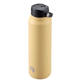 Captain Stag UE-3551 Sports Bottle, Direct Drinking, Double Stainless Steel Bottle, Vacuum Insulated, Cold Insulated, HD One-Touch Bottle, 33.8 fl oz (1,000 ml), Coyote Tan, Product Size: Approx.
