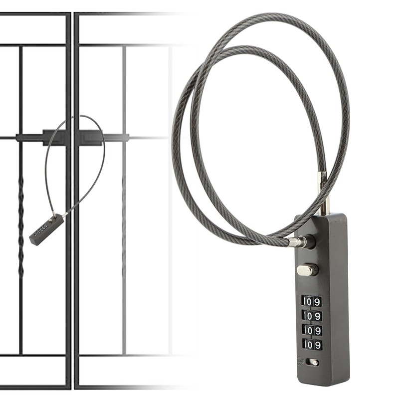 Cable Locks with Combination, Gate Locks for Outdoor Fence Gate,