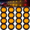 Traberm 16Pcs 2" Inch Round Amber LED Trailer Side Marker