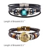 YANCHUN 2 Pcs Punk 12 Zodiac Constellation Bracelet Leather Horoscope
