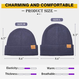 Fisherman Beanie Hats for Men Women,Knit Cuffed Short Trawler Beanie,Warm & Soft Stylish Skullcap Winter Spring Autumn