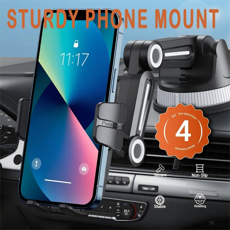 Suction Cup Car Phone Mount Dash Mounted Holders Windshield Phone