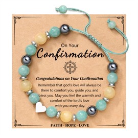 UPROMI Confirmation Gifts for Teen, Confirmation Sponsor Gifts for Teenage Bracelet Catholic Christian Religious Gifts Confirmation Decorations Card