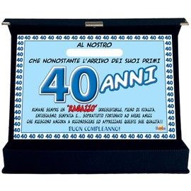 Tafel in italienischer Sprache als Auszeichnung musikalisch 40 Jahre Freund