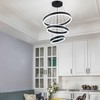 O'NEELDY Modern LED Chandeliers Adjustable Hanging Black Pendant Light Fixture