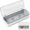 Silverware Tray with Lid, Clear Flatware Organizer, Kitchen Drawer Storage