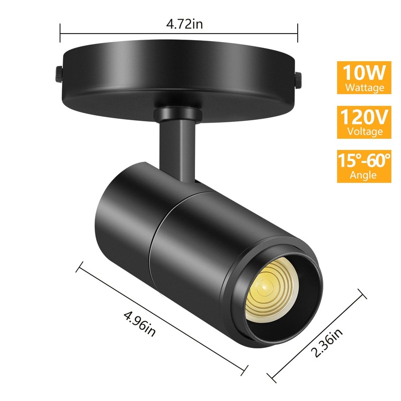 VANoopee 3-Color Zoomable Ceiling Spot Lights Indoor Flush Mount Adjustable