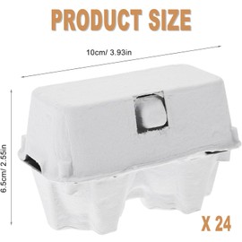 QOOWFEANIG 24 Pieces Paper Egg Cartons for Chicken Eggs Blank Natural Pulp Egg Cartons Holds Up to Two Egg Egg Storage Container Protective Egg Case Family Farm Market Travel Egg Storage Containers