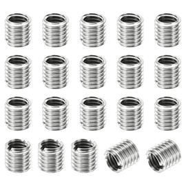 PATIKIL Thread Adapters Sleeve Reducing Nut, 20 Pcs M10x1.5 Male to M8x1.25 Female Repairing Insert Nut Screw Reducer Stainless Steel Fastener 10mm