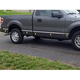 707Motoring Stainless Polished Chrome Body Molding Insert Trim Kit (1.5" Width) 10PC, Compatible with Ford F-150 2009-2014 (2-Door, Pickup Truck, Regular Cab, 6.5' Bed, NO Flares)