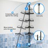 HAMITOR Corner Shower Caddy Tension Pole: Adjustable Stainless Steel Shower