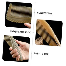 FRCOLOR Comb for Scalp Massage Detangling Tool for Men and Women Natural Cattle Horn Material Anti-static Design Comfortable Grip