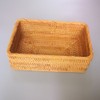 amololo Handmade Rectangle Wicker Fruit Box Rattan Tray Magazine Organizer