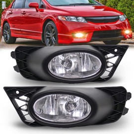 ENERBITIOUS Fog Lights Lamps Replacement for 2009 2010 2011 Honda Civic Sedan Fog Light Compatible with H11 12V 55W Bulbs Switch and Wiring Kit