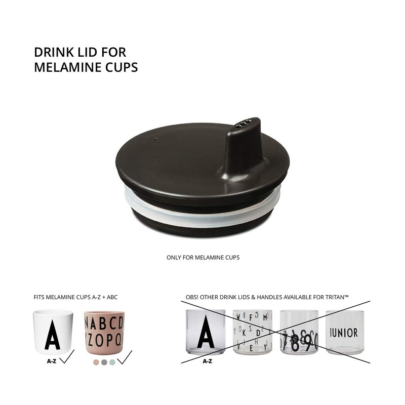 DESIGN LETTERS Design Letters Melamine Cup Lid, Black