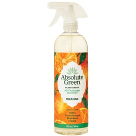 Absolute Green All Purpose Cleaner Spray, Non-Toxic, Kitchen, Bath, Countertop, Stainless, Safe around Kids + Pets, Natural Orange Scent, 25 oz (6 Pack)