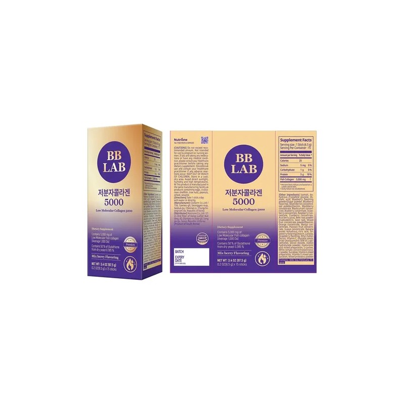 Bb Lab Colágeno Baja Molecula 5000 Polvo Mix Berry