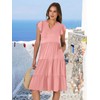 ANRABESS Womens Summer Dress Ruffle Sleeve V Neck Midi Dresses