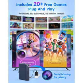 MetFut AR Motion Gaming Console for Kids: Learning & Active Play Game System for Enhanced Logic & Coordination & Fitness. Video Game System with Adjustable Camera. (Navy Blue)