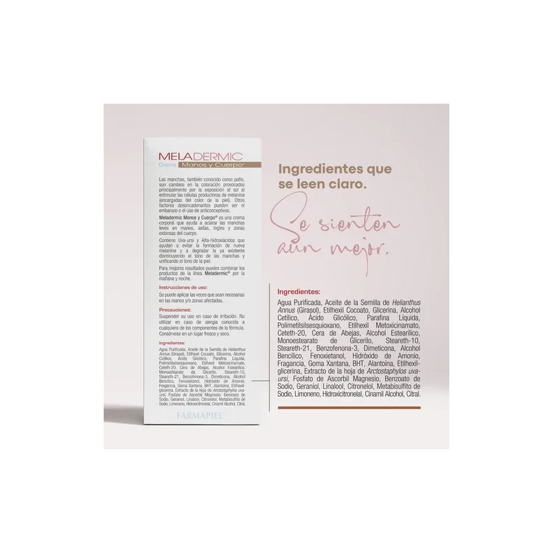 Crema Despigmentante Para Manos Y Cuerpo Meladermic 150 G