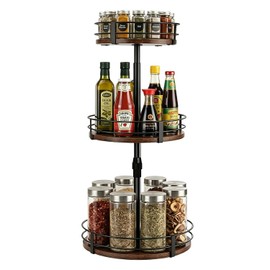Spice Rack Rotating 3 Tier Rotating Organiser Spice Rack 360° Kitchen Spices Kitchen Organiser Corner Shelf Kitchen Spice Rack Standing Spice Holder for Kitchen Counter, Dining Table, Worktop