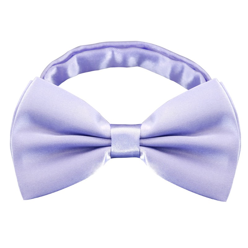 Alizeal Mens Adjustable Pre-tied Solid Bow Tie, lilac